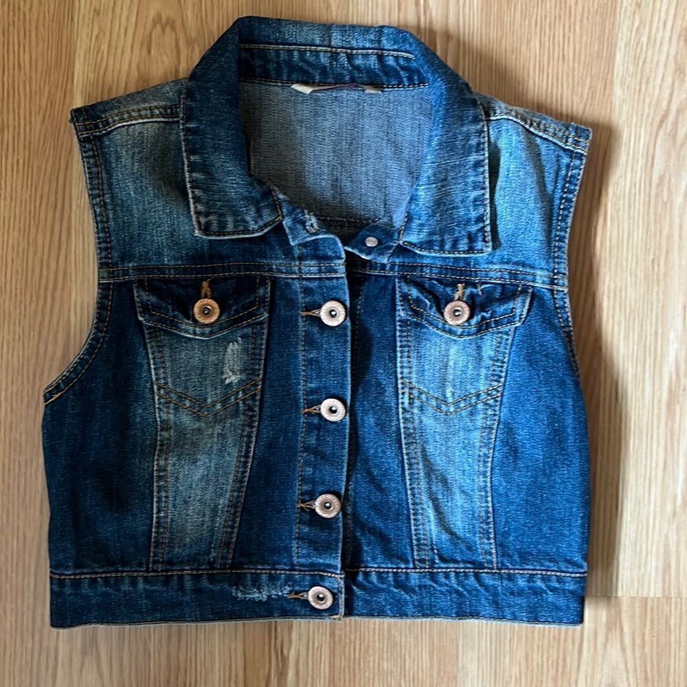 Girls Size Medium Denim Jacket Vest